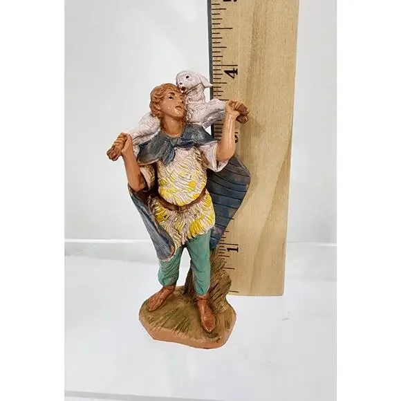 Fontanini Shepherd Boy Blue Cape Lamb Nativity Figure 4" Simonetti 923 - Picture 7 of 7